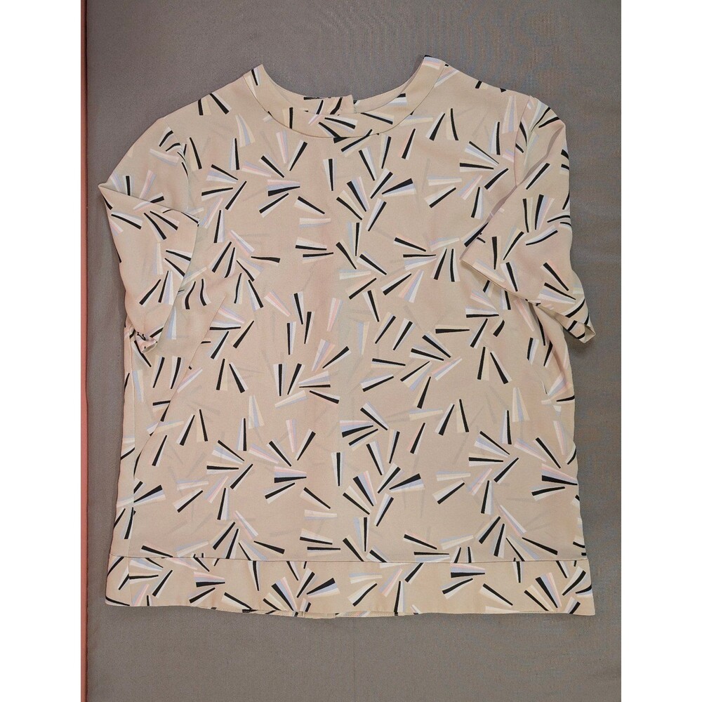 Women's Anne Klein Short Sleeve Abstract Print Blouse 8